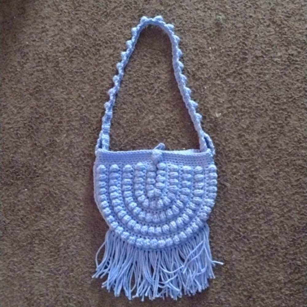 Adorable Crochet Boho crossbody purse for women and teens w/fringe